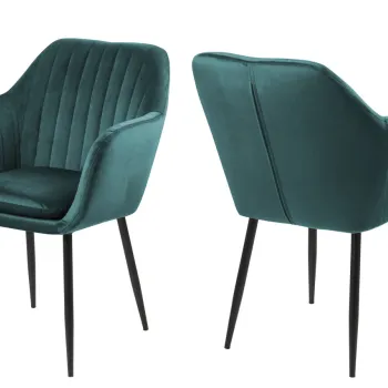 Scaun Emilia, Actona, 57x61x83 cm, catifea/otel, verde sticla imagine