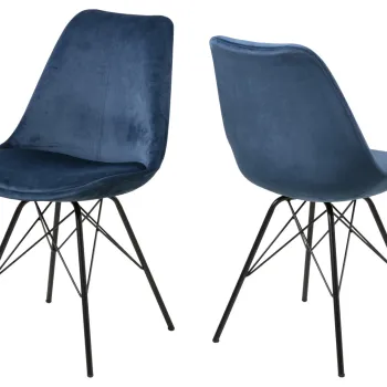 Scaun Eris, Actona, 48.5x54x85.5 cm, catifea/otel, bleumarin imagine