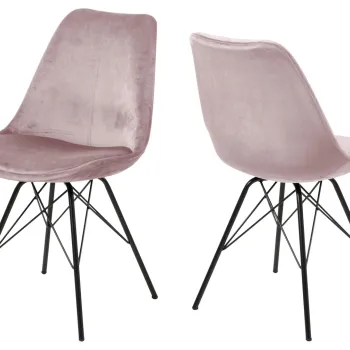 Scaun Eris, Actona, 48.5x54x85.5 cm, catifea/otel, roz pudrat imagine