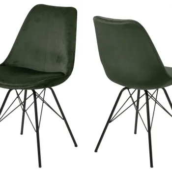 Scaun Eris, Actona, 48.5x54x85.5 cm, catifea/otel, verde forest imagine