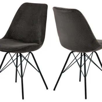 Scaun Eris, Actona, 48.5x54x85.5 cm, tesatura corduroy/otel, antracit imagine