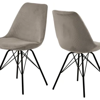 Scaun Eris, Actona, 48.5x54x85.5 cm, tesatura corduroy/otel, bej imagine