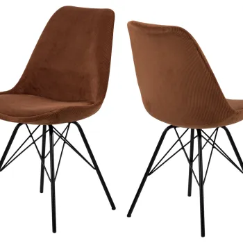 Scaun Eris, Actona, 48.5x54x85.5 cm, tesatura corduroy/otel, cupru imagine