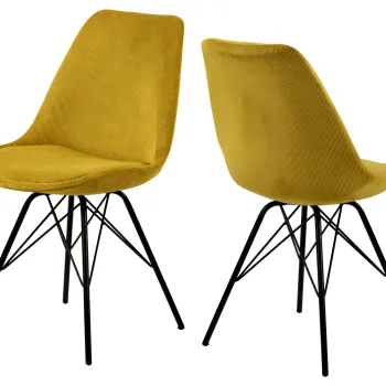 Scaun Eris, Actona, 48.5x54x85.5 cm, tesatura corduroy/otel, galben imagine