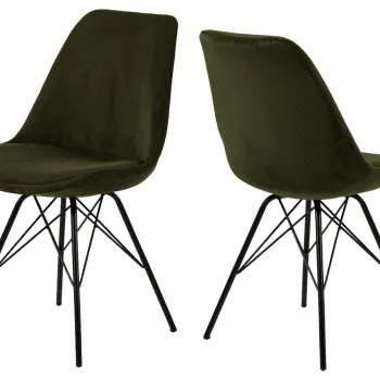 Scaun Eris, Actona, 48.5x54x85.5 cm, tesatura corduroy/otel, verde olive imagine