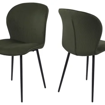 Scaun Evelyn, Actona, 43x58.5x82 cm, tesatura corduroy/otel, verde olive imagine
