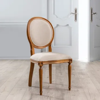 Scaun, Fairfax, Albero42, 48x49x98 cm, Lemn masiv , Nuc / Bej imagine