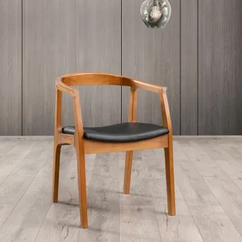 Scaun, Fairfax, Albero44, 50x70x53 cm, Lemn masiv , Nuc / Negru imagine