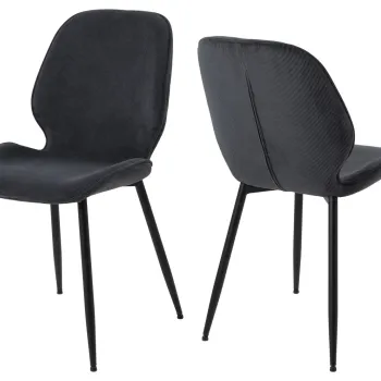 Scaun Femke, Actona, 47.5x57.5x85 cm, tesatura corduroy/otel, antracit imagine