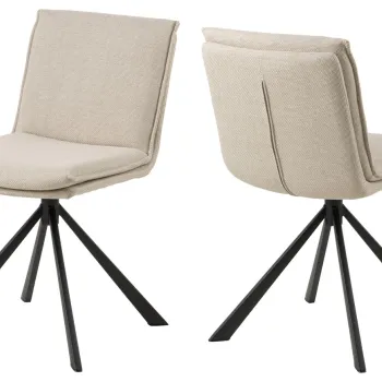 Scaun Flynn, Actona, 47x59x85 cm, rotativ, tesatura structurata/otel, bej imagine