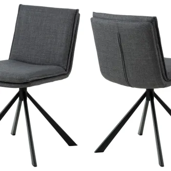 Scaun Flynn, Actona, 47x59x85 cm, rotativ, tesatura structurata/otel, gri inchis imagine