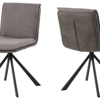 Scaun Flynn, Actona, 47x59x85 cm, rotativ, tesatura structurata/otel, gri maro deschis imagine