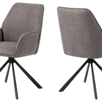 Scaun Glenda, Actona, 61x63x88.5 cm, rotativ, tesatura structurata/otel, gri maro deschis imagine