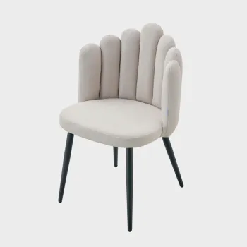 Scaun Hall, Homla, 55x49x85 cm, MDF/poliester, bej imagine