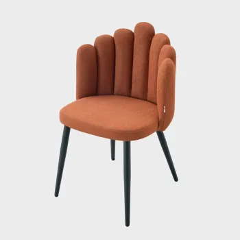 Scaun Hall, Homla, 55x49x85 cm, MDF/poliester, caramiziu imagine