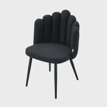 Scaun Hall, Homla, 55x49x85 cm, MDF/poliester, negru imagine