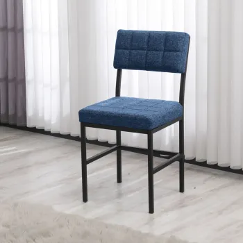 Scaun, Hanah Home, Dubai, 40x82x40 cm, Albastru navy imagine