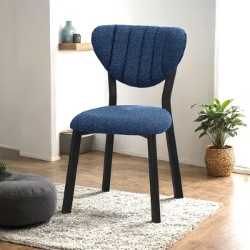 Scaun, Hanah Home, Elma, 47x85x45 cm, Albastru navy imagine