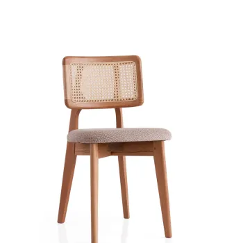 Scaun, Hanah Home, Punto, 43x80x46.5 cm, Stejar / Bej imagine