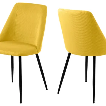 Scaun Ines, Actona, 49.2x57.5x84 cm, tesatura corduroy/otel, curry imagine