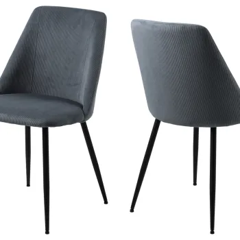 Scaun Ines, Actona, 49.2x57.5x84 cm, tesatura corduroy/otel, gri imagine