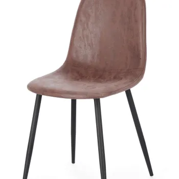 Scaun Irelia, Bizzotto, 52.5x42.5x90 cm, otel/piele ecologica, maro cognac imagine