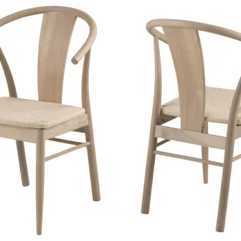 Scaun Janik, Actona, 54x54x83 cm, lemn de stejar, alb murdar imagine