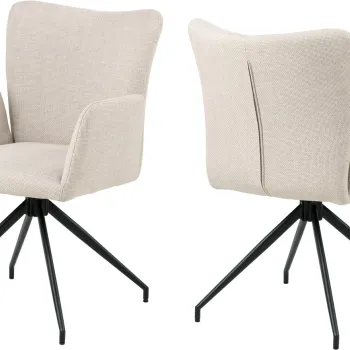 Scaun Laura, Actona, 57x61.5x86 cm, rotativ, tesatura structurata/otel, bej imagine