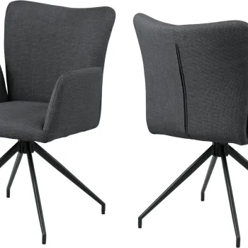 Scaun Laura, Actona, 57x61.5x86 cm, rotativ, tesatura structurata/otel, gri inchis imagine