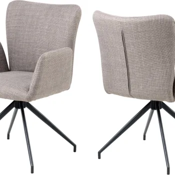 Scaun Laura, Actona, 57x61.5x86 cm, rotativ, tesatura structurata/otel, gri maro deschis imagine