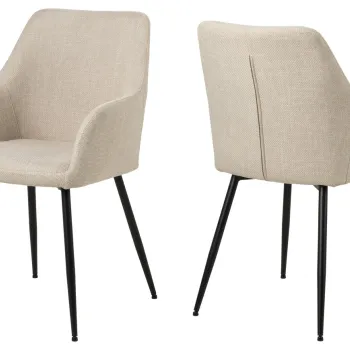 Scaun Lizzy, Actona, 59x59x85 cm, tesatura structurata/otel, bej imagine