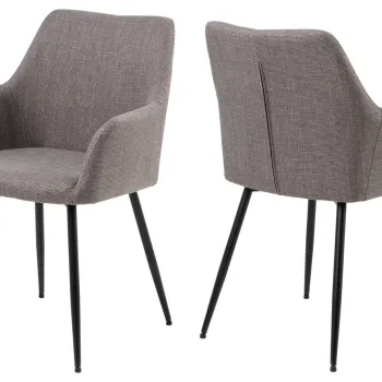 Scaun Lizzy, Actona, 59x59x85 cm, tesatura structurata/otel, gri maro deschis imagine