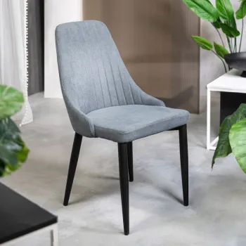 Scaun Louis, Homla, 59x47x88 cm, metal/poliester, gri imagine