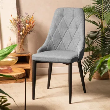 Scaun Louis Quilter, Homla, 59x47x88 cm, metal/poliester, gri imagine