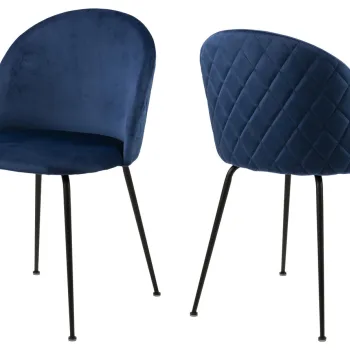 Scaun Louise, Actona, 49.5x54x80.5 cm, catifea/otel, albastru inchis imagine