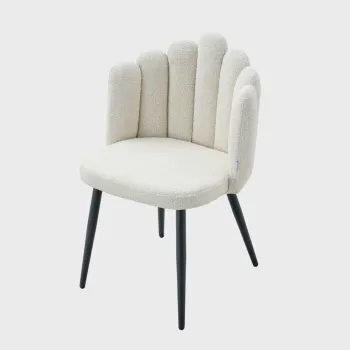 Scaun Luxe, Homla, 55x49x85 cm, MDF/poliester, ecru imagine