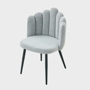 Scaun Luxe, Homla, 55x49x85 cm, MDF/poliester, gri deschis imagine