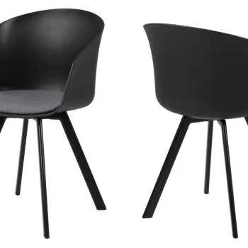 Scaun Moon, Actona, 51.5x54.5x81 cm, poliester/otel, gri imagine