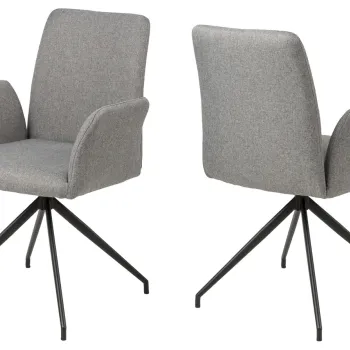 Scaun Naya, Actona, 59x59x88 cm, rotativ, poliester/otel, gri deschis imagine