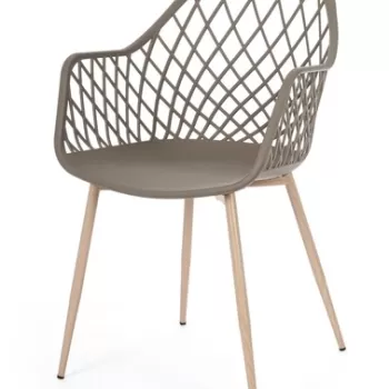 Scaun Optik, Bizzotto, polipropilena, 58x54x85.5 cm, grej imagine