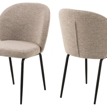 Scaun Patricia, Actona, 52x57.5x82 cm, tesatura Boucle/otel, bej imagine