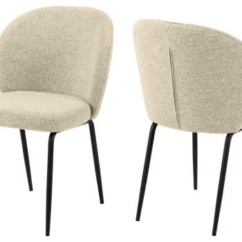 Scaun Patricia, Actona, 52x57.5x82 cm, tesatura Boucle/otel, crem imagine