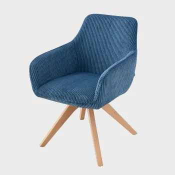 Scaun Pema, Homla, 60x56x82 cm, lemn/catifea din poliester, albastru imagine