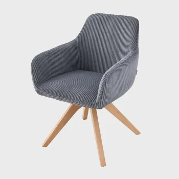 Scaun Pema, Homla, 60x56x82 cm, lemn/catifea din poliester, gri imagine