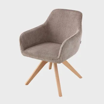 Scaun Pema, Homla, 60x56x82 cm, lemn/catifea din poliester, maro imagine