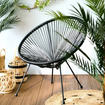 Scaun pentru gradina Acapulco Fiesta, Homla, 70x73x80 cm, metal/plastic, negru imagine