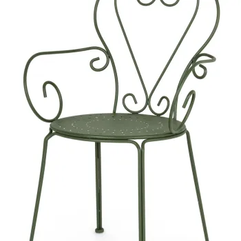 Scaun pentru gradina Etienne, Bizzotto, 49x49x89 cm, otel, invelis e-coating, finisaj mat, verde forest imagine