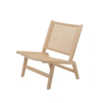 Scaun pentru gradina Polura, Homla, 65x79x70 cm, lemn/ratan, natur imagine