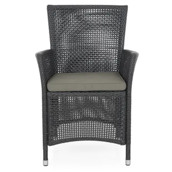 Scaun pentru gradina/terasa Savana, 67x59x91 cm, aluminiu, negru/gri imagine