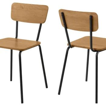 Scaun Peru, Actona, 45.6x52.5x75 cm, otel, stejar salbatic mat imagine